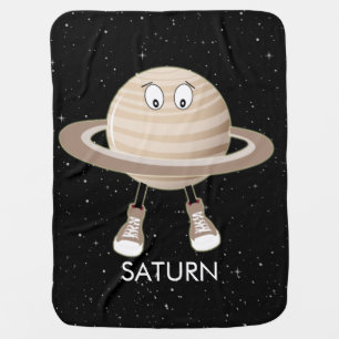 Planet Saturn & Stars Baby Blanket
