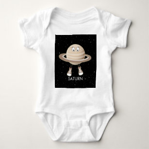 Planet Saturn & Stars Baby Bodysuit
