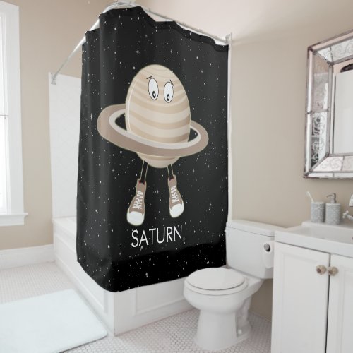 Planet Saturn  Stars Shower Curtain