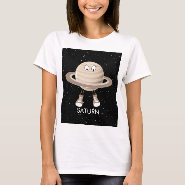 Planet Saturn & Stars T-Shirt (Front)