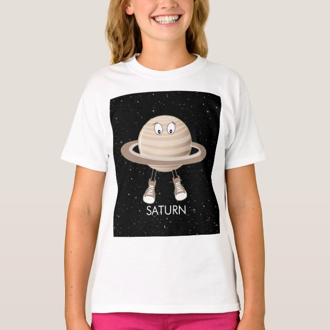 Planet Saturn & Stars T-Shirt (Front)