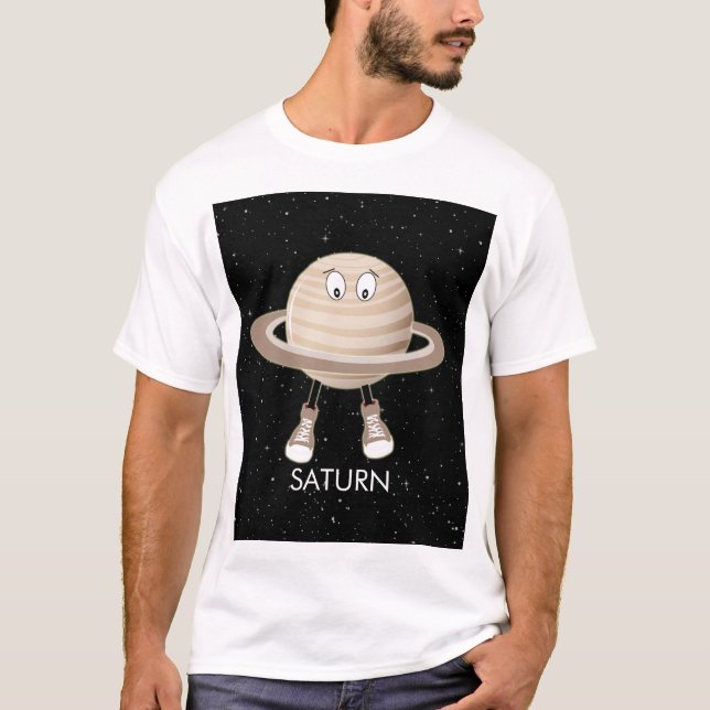 Planet Saturn & Stars T-Shirt (Front)