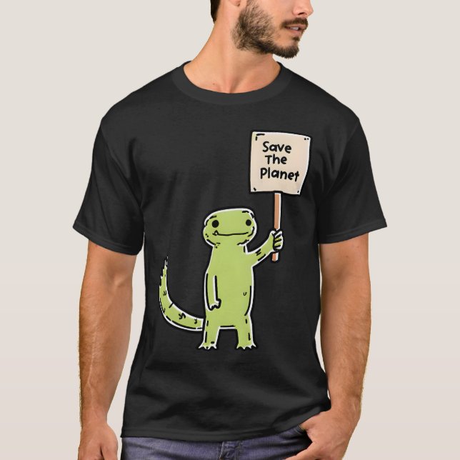 Planet Saver Dino Sign T-Shirt (Front)
