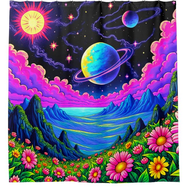 Planet Shower Curtain (Front)
