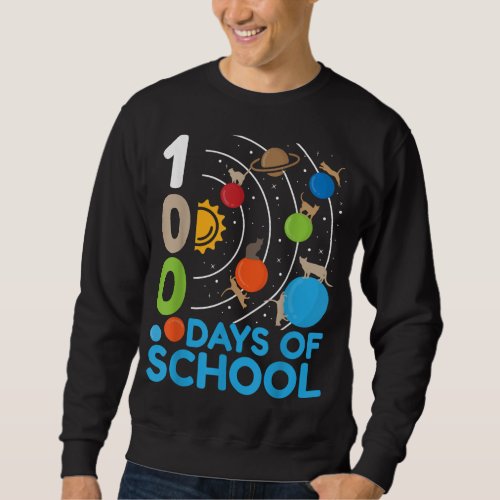 Planet Solar System 100 Days of School Cat Sweatshirt