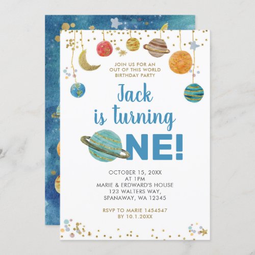 Planet Solar System Birthday Party Invitation