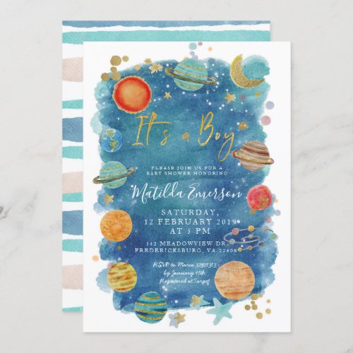 Planet Space Solar Baby Shower Invitation