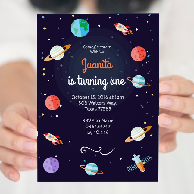 Planet Space Solar System Planet Birthday Invitation (Creator Uploaded)