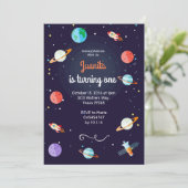 Planet Space Solar System Planet Birthday Invitation (Standing Front)