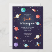 Planet Space Solar System Planet Birthday Invitation (Front)