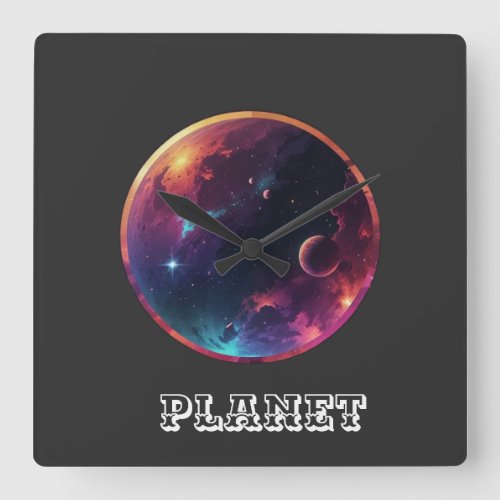 Planet Square Wall Clock