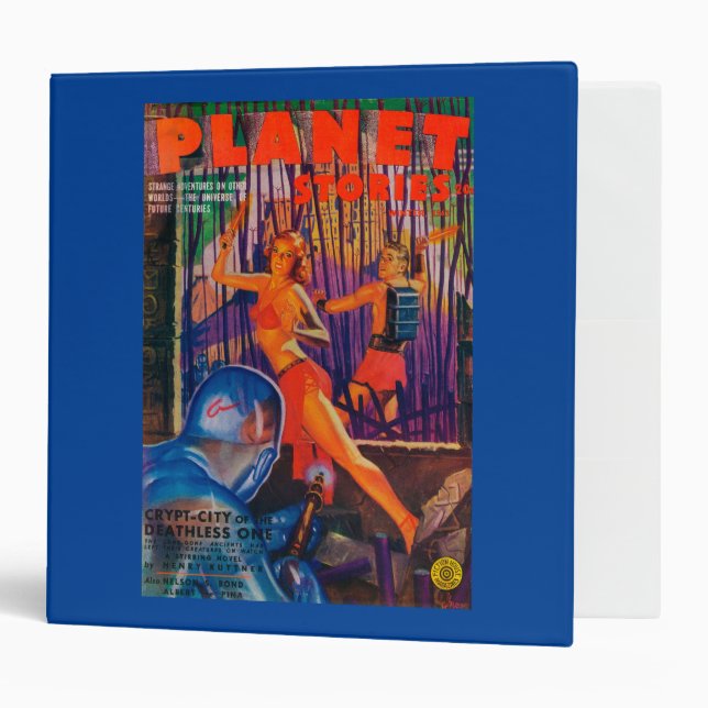 Planet Stories Magazine Cover 3 3 Ring Binder (Front/Inside)