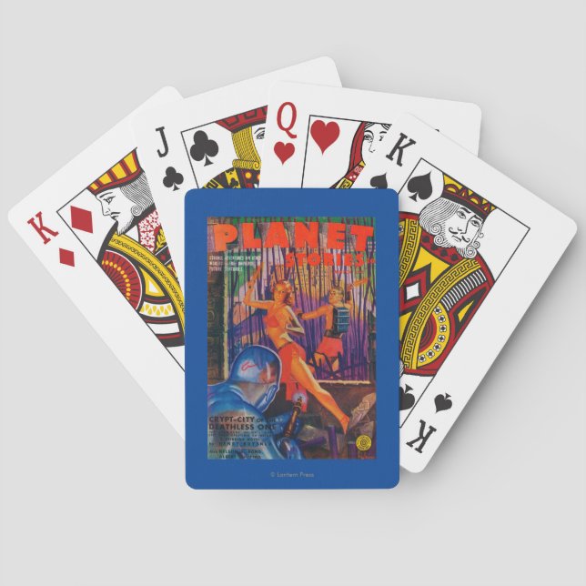 Planet Stories Magazine Cover 3 Poker Cards (Back)