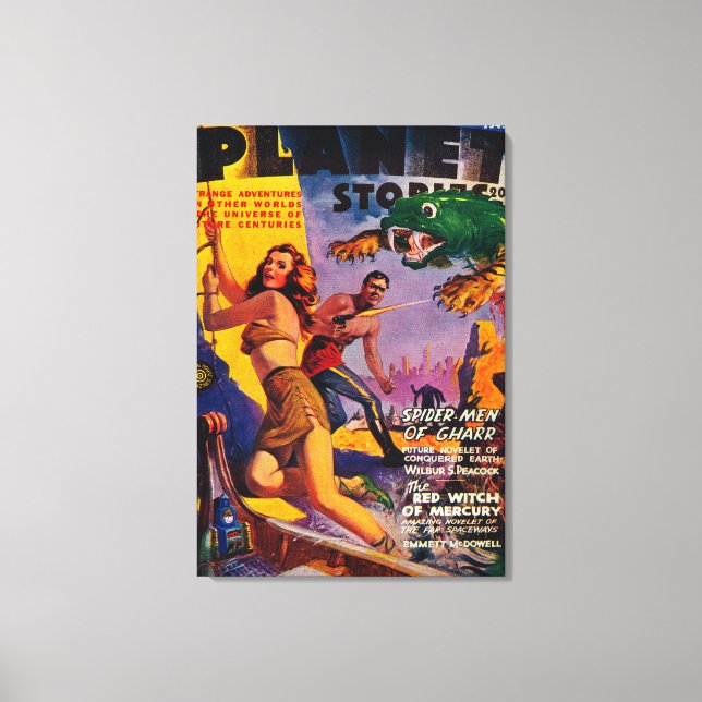 Planet Stories Magazine Cover 4 Canvas Print (Front)