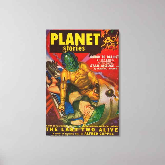 Planet Stories Magazine Cover 5 Canvas Print (Front)