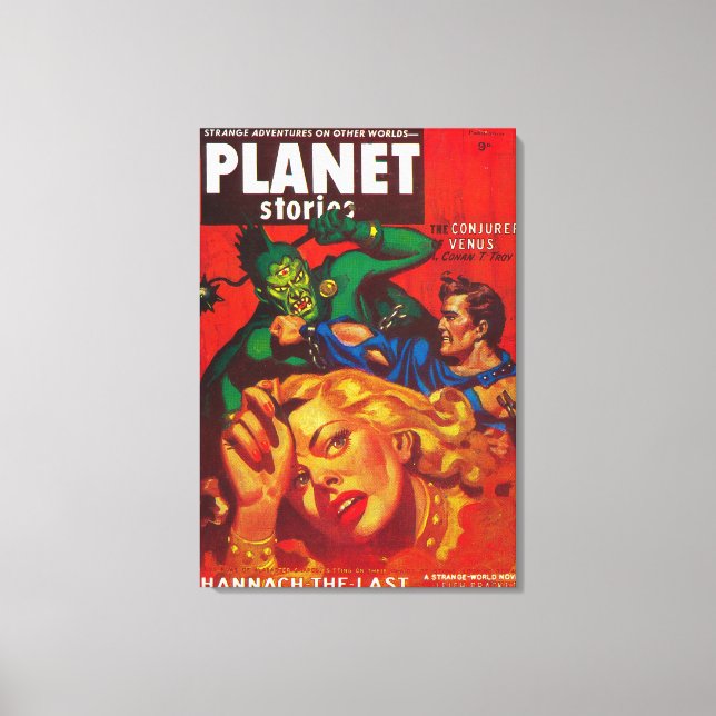 Planet Stories Magazine Cover 8 Canvas Print (Front)
