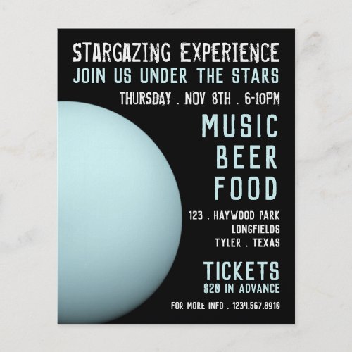 Planet Uranus Planetarium Event Advertising Flyer