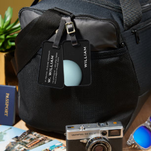 Planet Uranus Solar System Black Space with Stars Luggage Tag