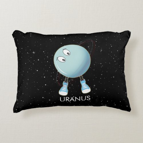 Planet Uranus  Stars Accent Pillow