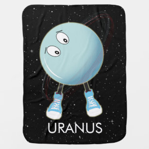 Planet Uranus & Stars Baby Blanket
