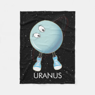Planet Uranus & Stars Fleece Blanket