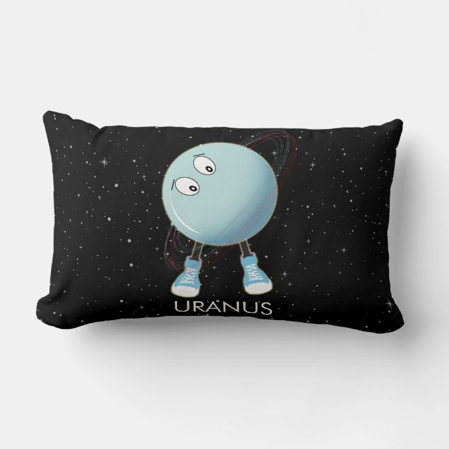 Planet Uranus & Stars  Lumbar Pillow (Front)