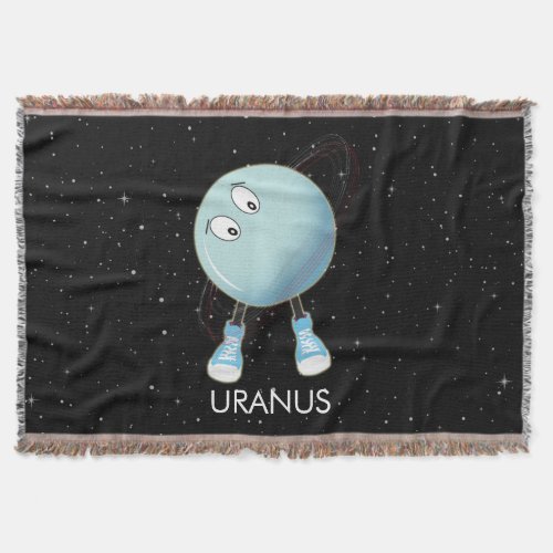 Planet Uranus  Stars Throw Blanket