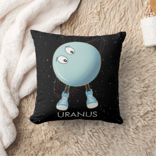 Planet Uranus & Stars Throw Pillow