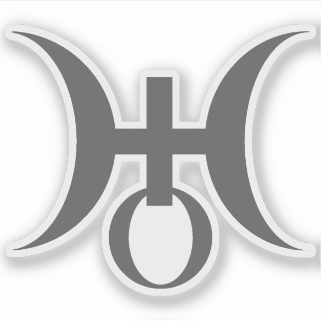Planet Uranus Symbol (grey) Sticker (Front)