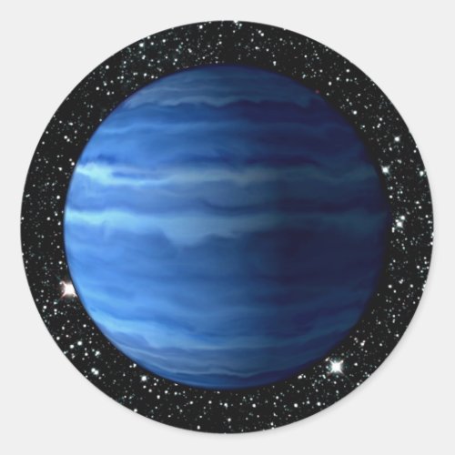 PLANET URANUS v2 star background solar system  Classic Round Sticker