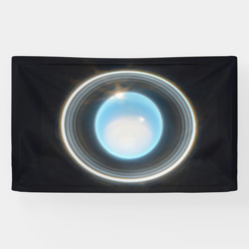 Planet Uranus with Rings JWST Image Banner