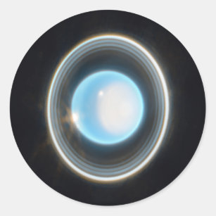 Planet Uranus with Rings JWST Image Classic Round Sticker