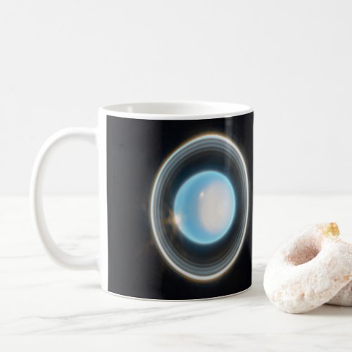 Planet Uranus with Rings JWST Image Coffee Mug