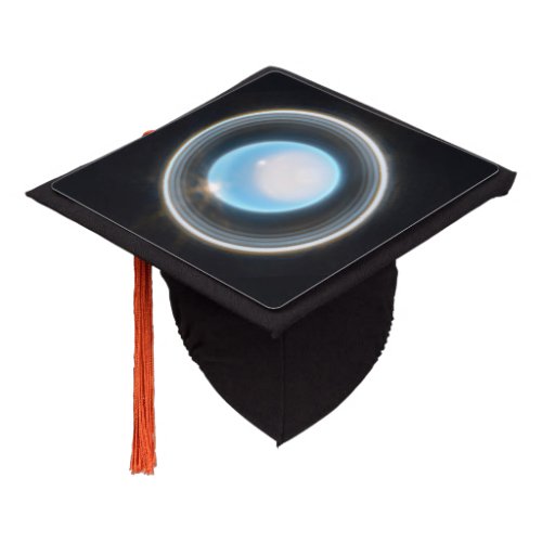 Planet Uranus with Rings JWST Image Graduation Cap Topper