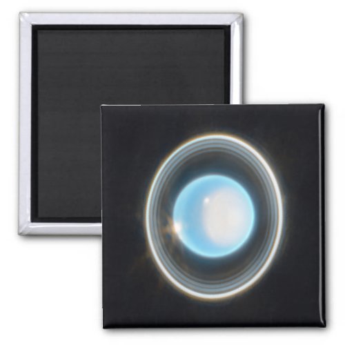 Planet Uranus with Rings JWST Image Magnet