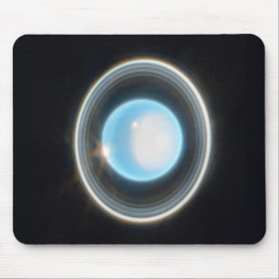 Planet Uranus with Rings JWST Image Mouse Pad