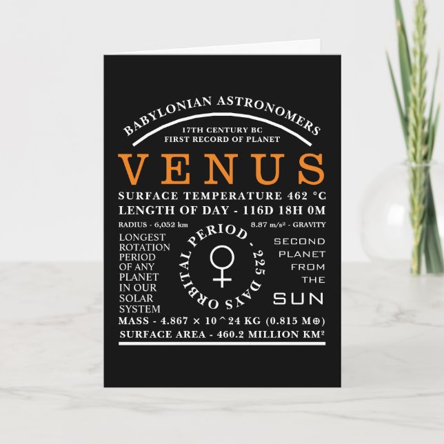 Planet Venus Detailed Astronomy Symbol Card (Front)