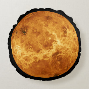 Planet Venus Globe Round Pillow