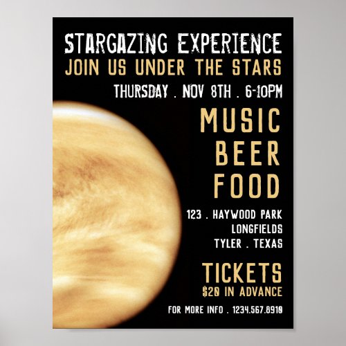 Planet Venus Planetarium Event Advertising Poster