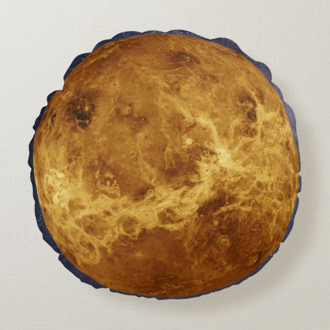 Planet Venus Round Pillow (Front)