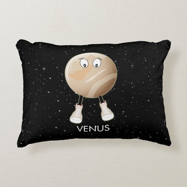 Planet Venus & Stars Accent Pillow (Front)