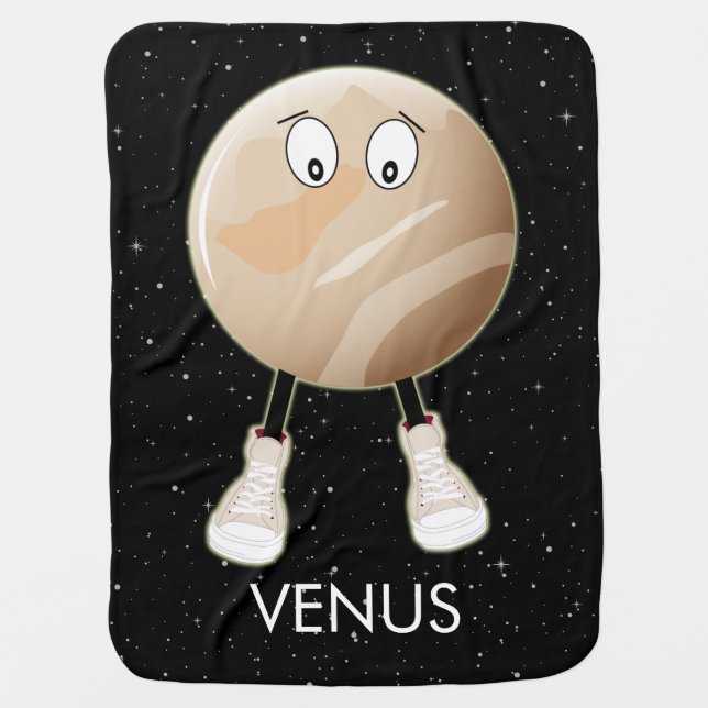 Planet Venus & Stars Baby Blanket (Front)