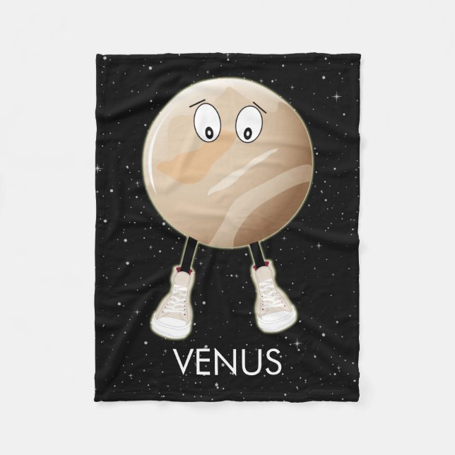 Planet Venus & Stars Fleece Blanket (Front)