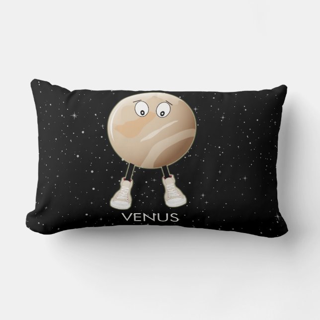 Planet Venus & Stars Lumbar Pillow (Front)