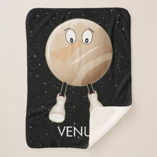 Planet Venus & Stars Sherpa Blanket