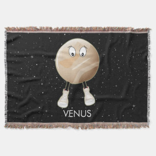 Planet Venus & Stars Throw Blanket
