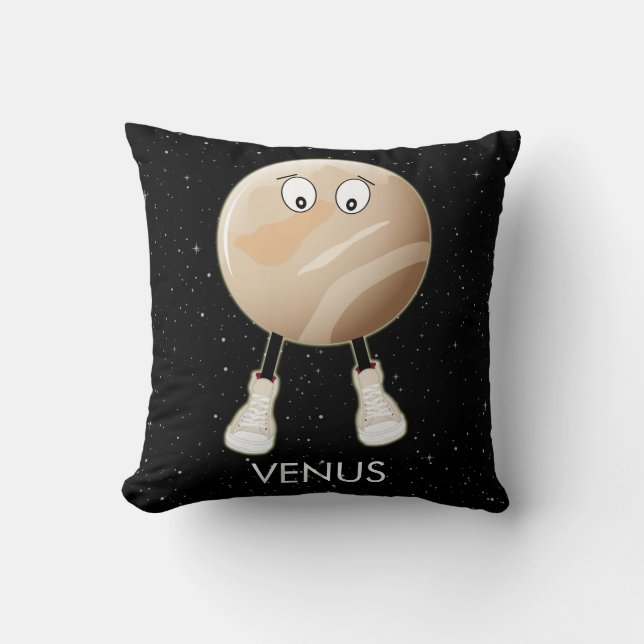 Planet Venus & Stars Throw Pillow (Front)