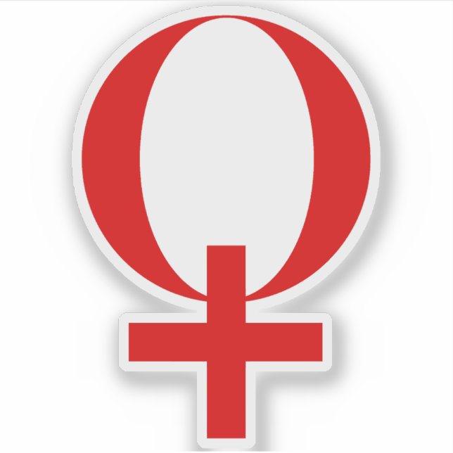 Planet Venus Symbol (red) Sticker (Front)