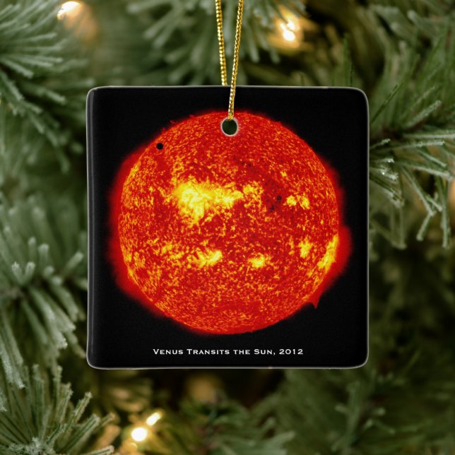 Planet Venus Transits the Sun, Hi-Res Christmas Ceramic Ornament (Tree)