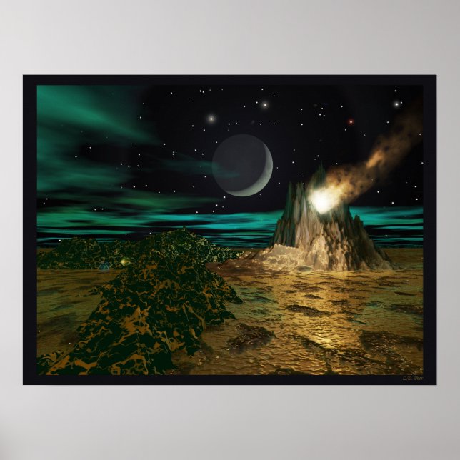 Planet Volcano World Poster (Front)